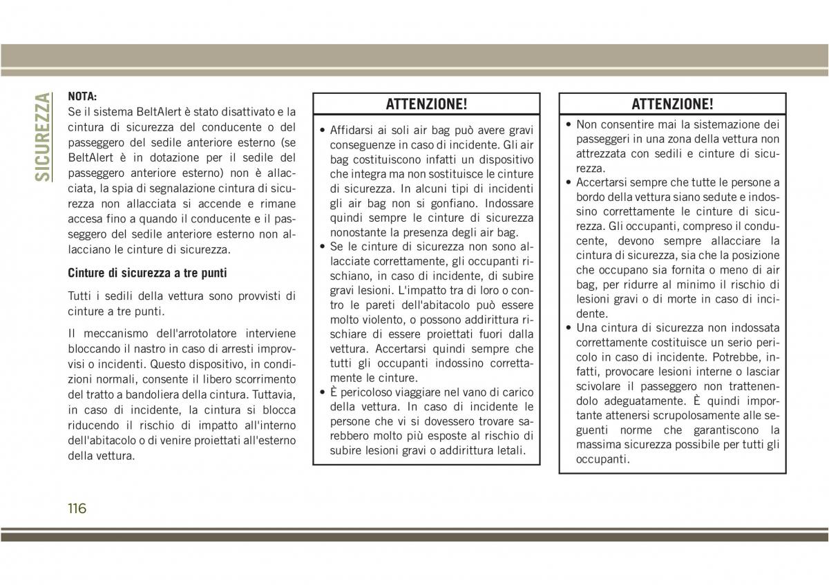 Jeep Compass II 2 manuale del proprietario / page 118