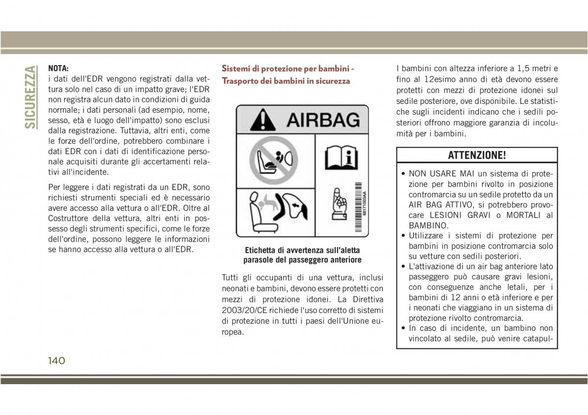 Jeep Compass II 2 manuale del proprietario / page 142