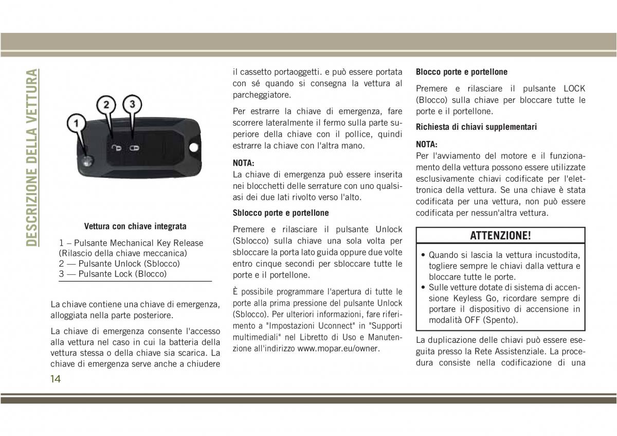 Jeep Compass II 2 manuale del proprietario / page 16