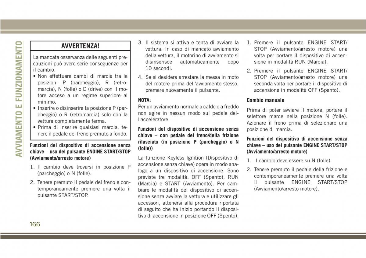 Jeep Compass II 2 manuale del proprietario / page 168