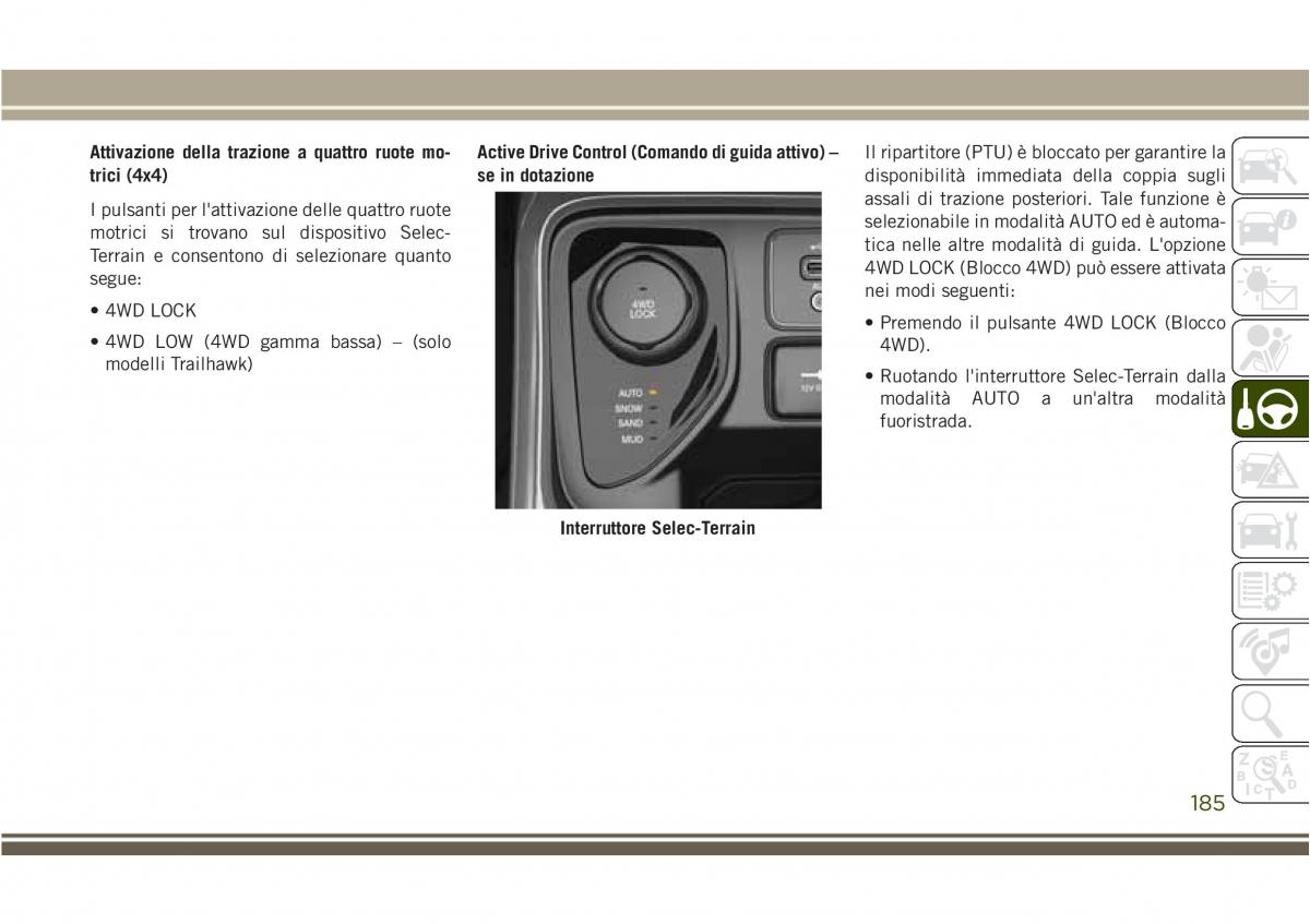 Jeep Compass II 2 manuale del proprietario / page 187