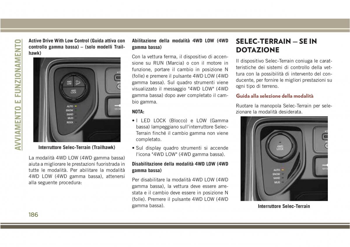 Jeep Compass II 2 manuale del proprietario / page 188