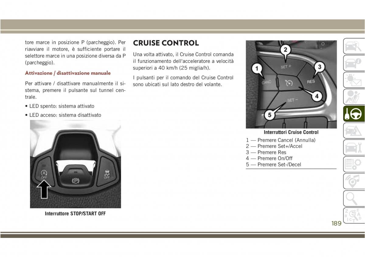 Jeep Compass II 2 manuale del proprietario / page 191