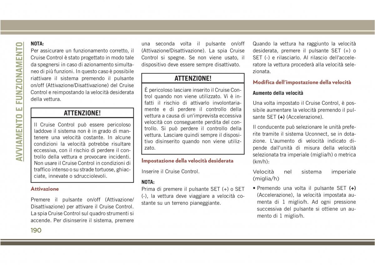 Jeep Compass II 2 manuale del proprietario / page 192