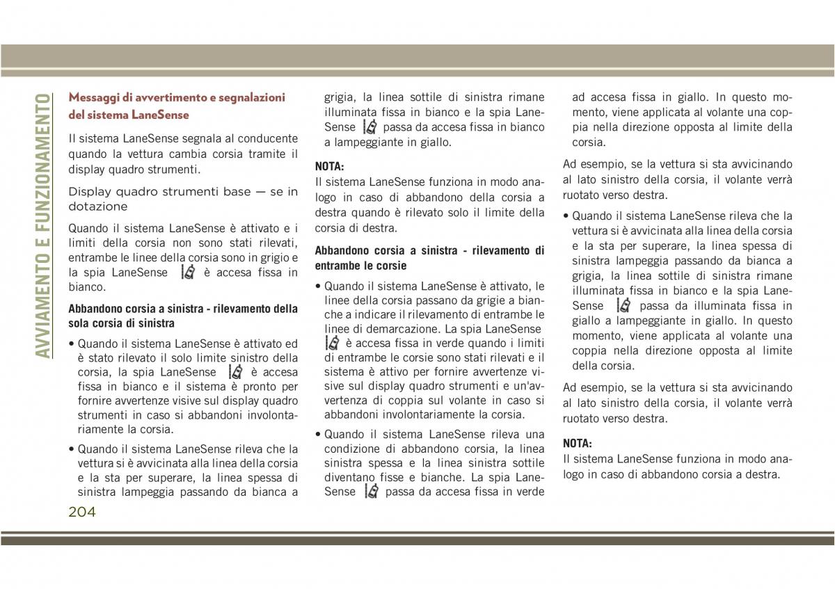 Jeep Compass II 2 manuale del proprietario / page 206