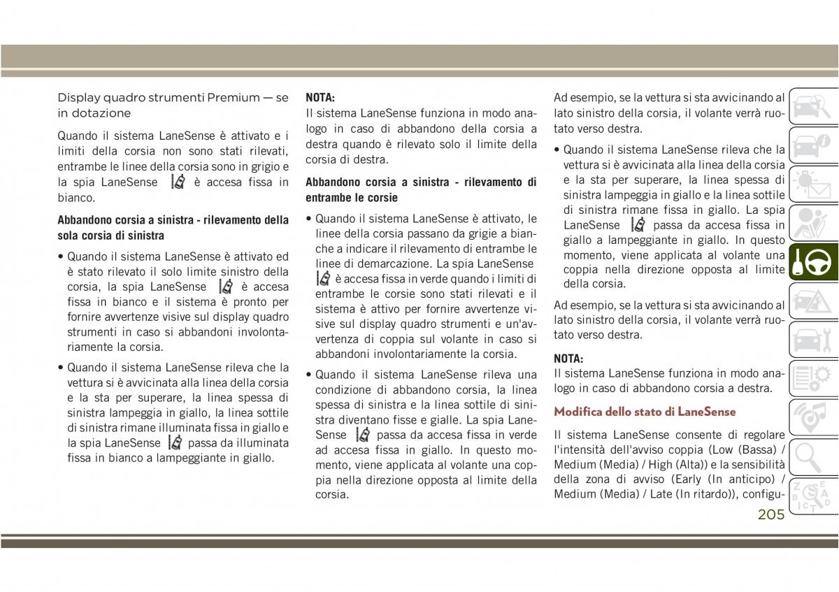 Jeep Compass II 2 manuale del proprietario / page 207