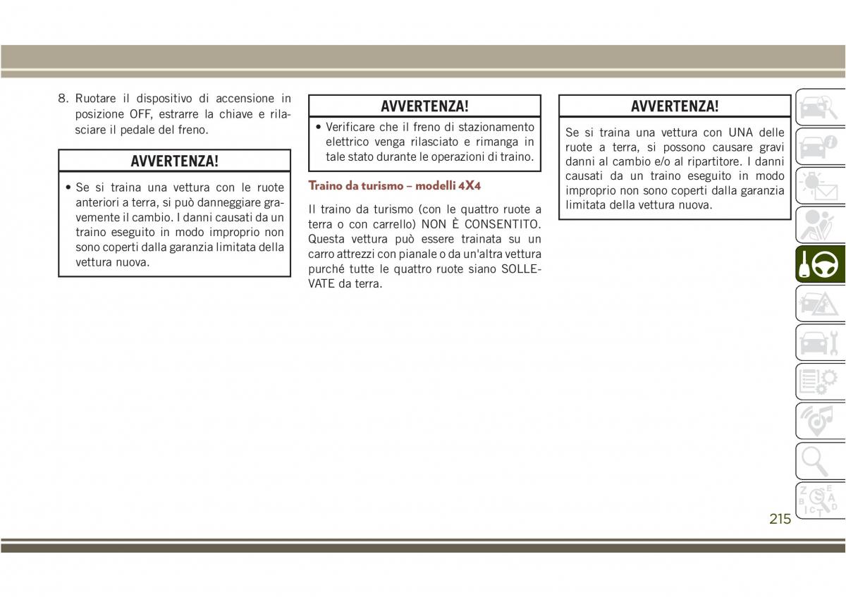 Jeep Compass II 2 manuale del proprietario / page 217