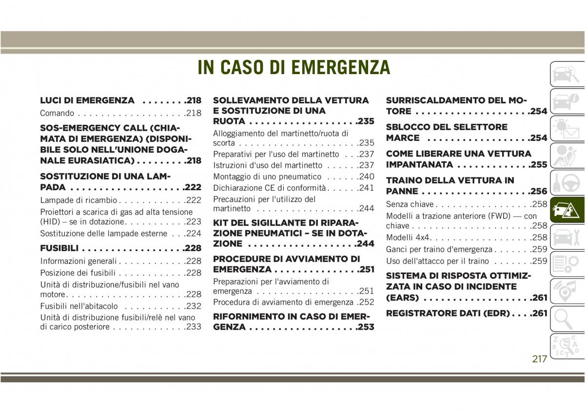 Jeep Compass II 2 manuale del proprietario / page 219