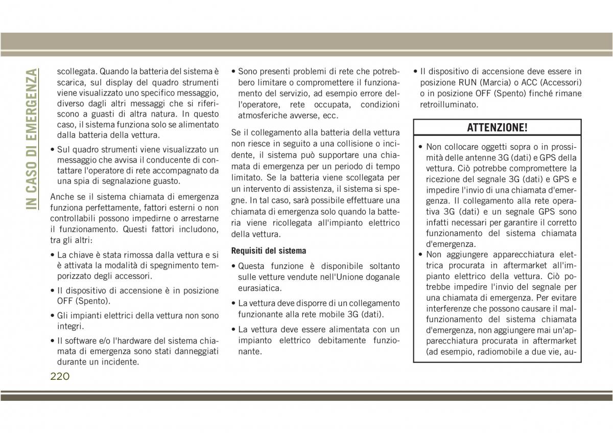 Jeep Compass II 2 manuale del proprietario / page 222