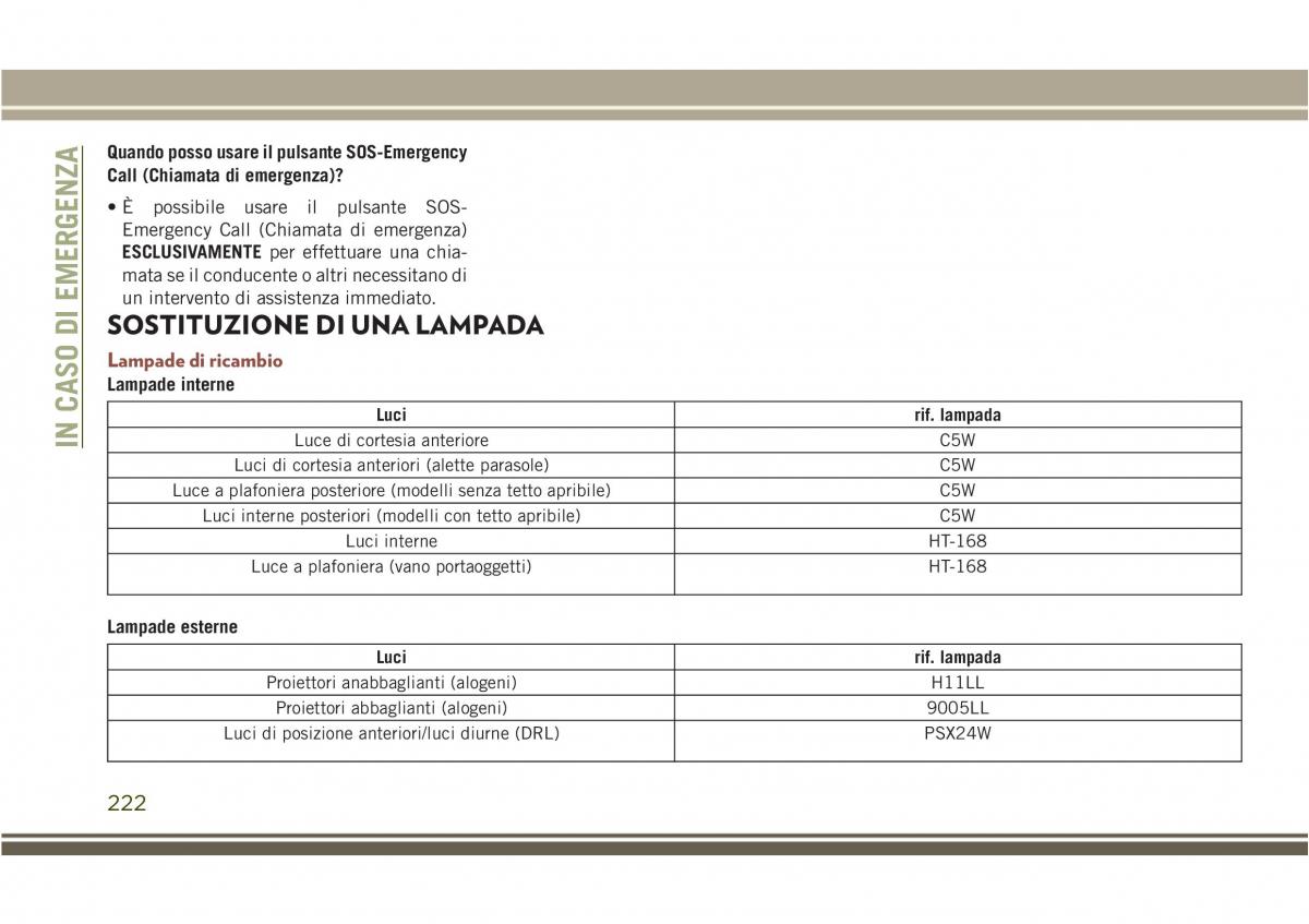 Jeep Compass II 2 manuale del proprietario / page 224