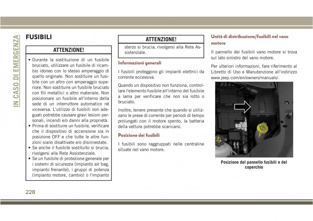 Jeep Compass II 2 manuale del proprietario / page 230