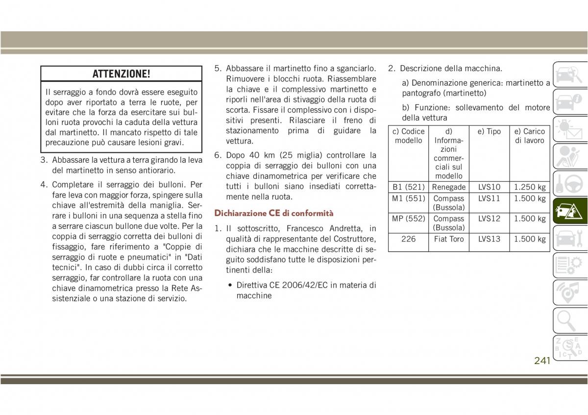 Jeep Compass II 2 manuale del proprietario / page 243