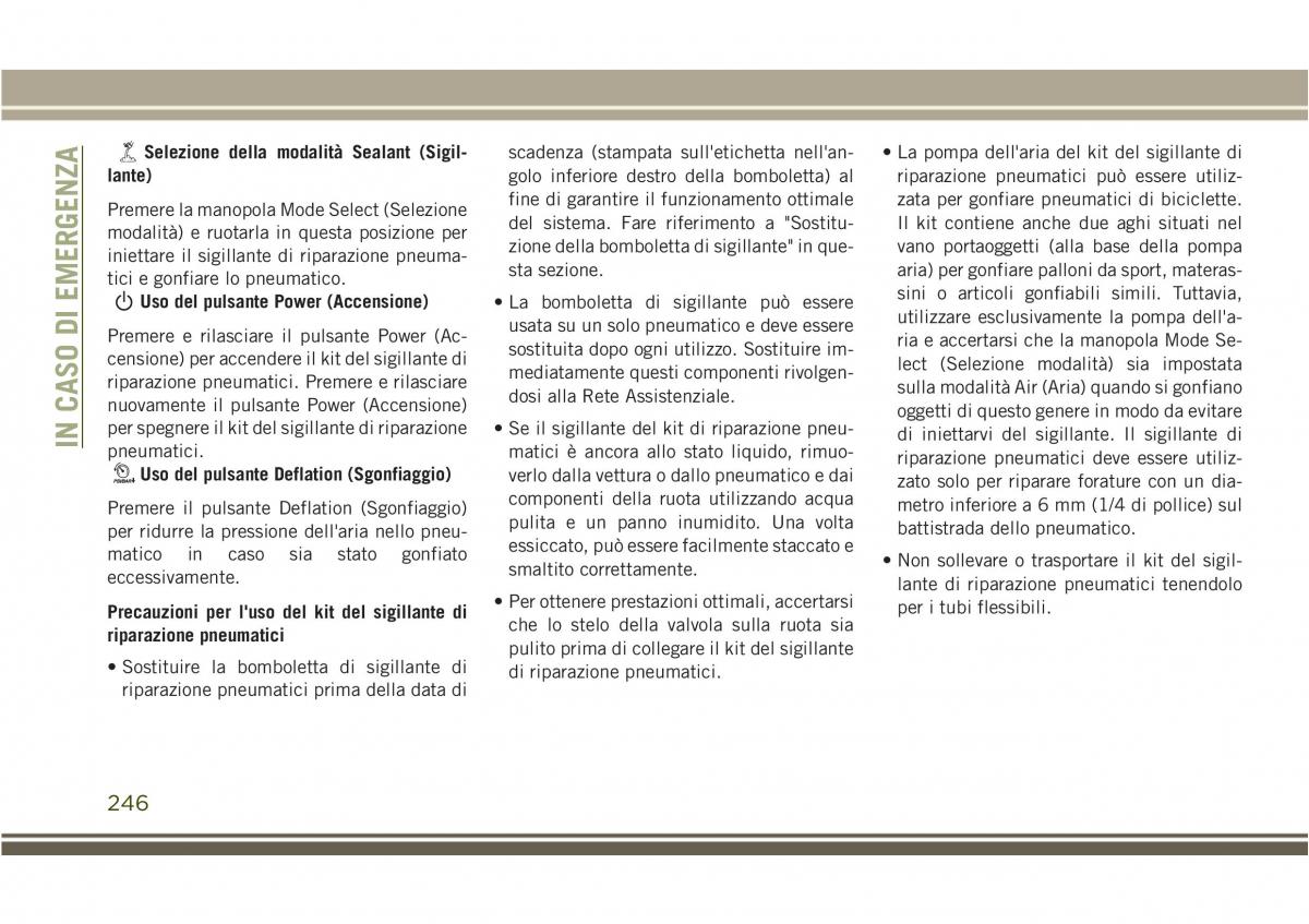 Jeep Compass II 2 manuale del proprietario / page 248