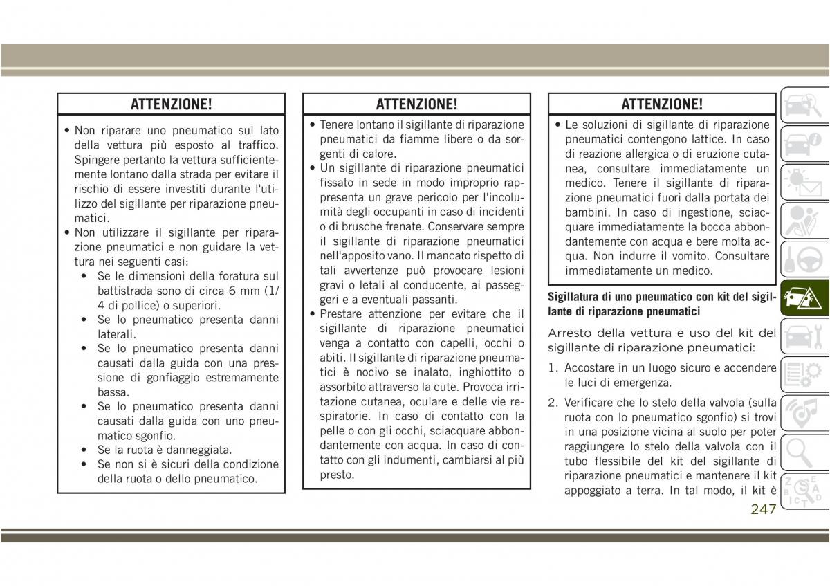 Jeep Compass II 2 manuale del proprietario / page 249