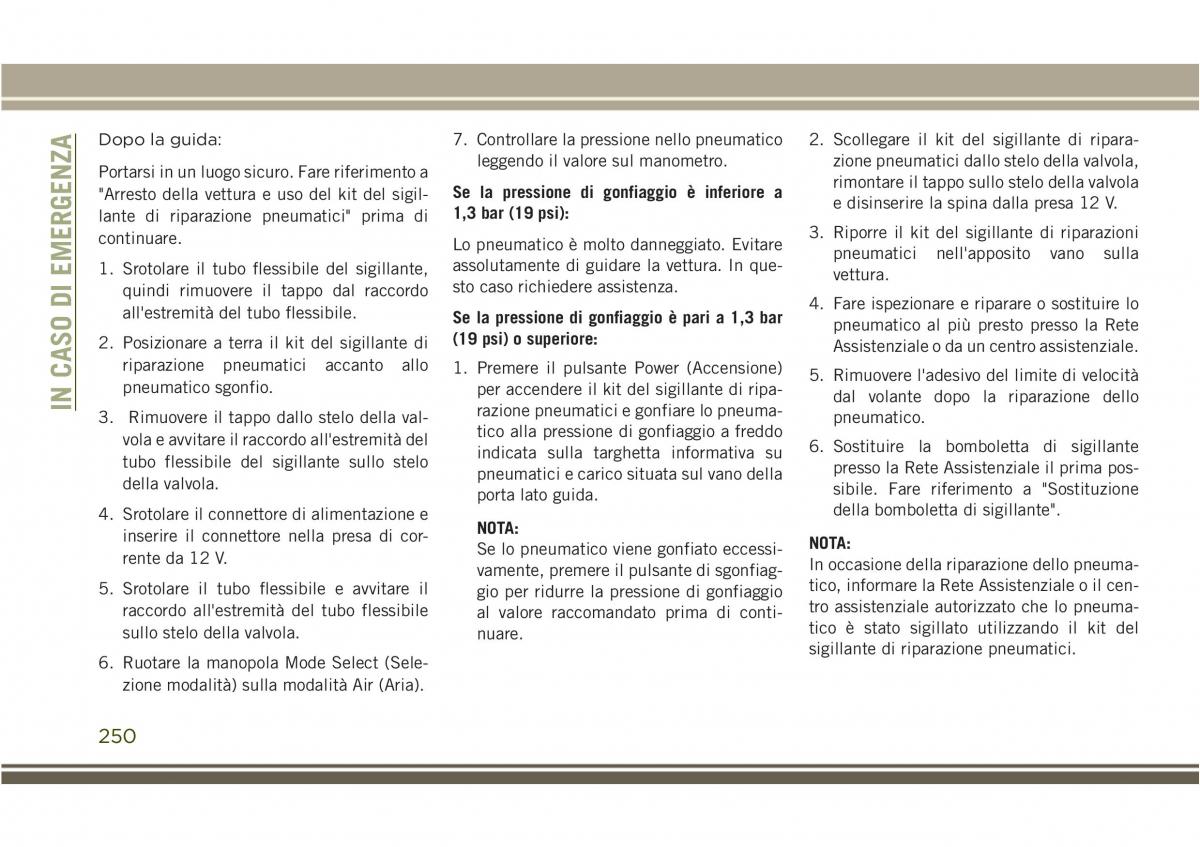 Jeep Compass II 2 manuale del proprietario / page 252