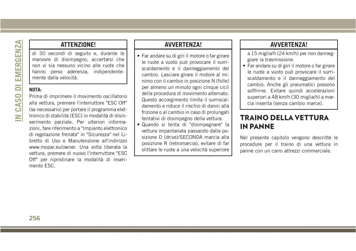 Jeep Compass II 2 manuale del proprietario / page 258