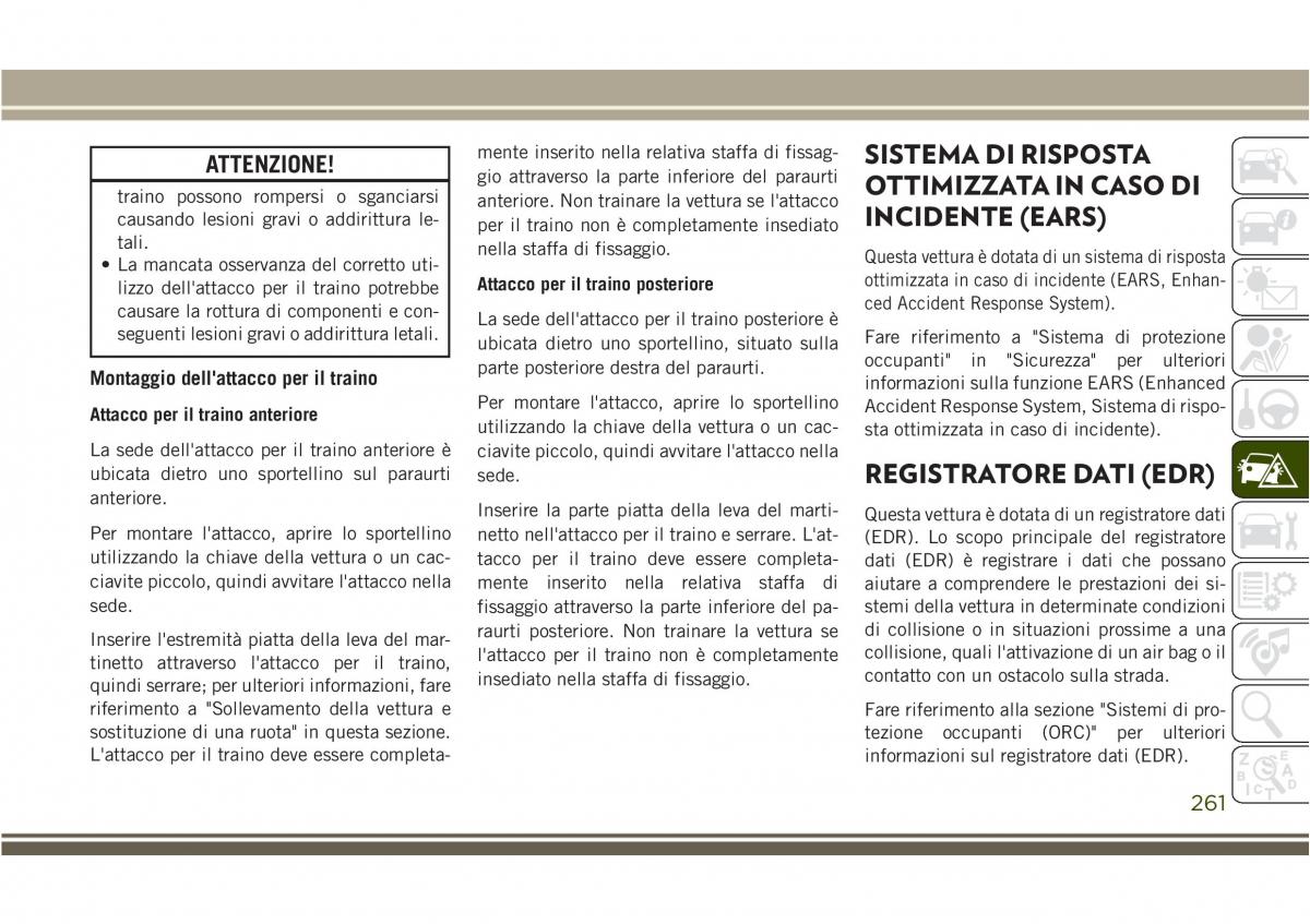 Jeep Compass II 2 manuale del proprietario / page 263