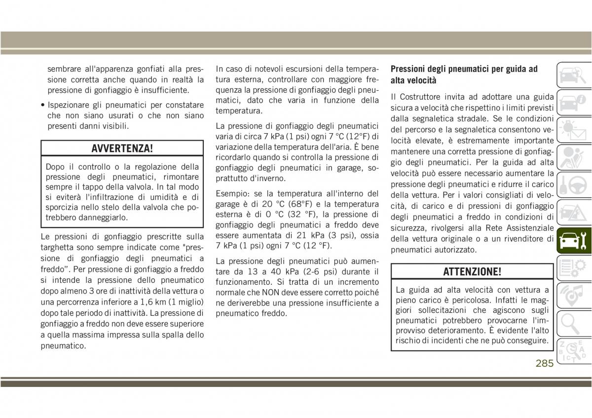 Jeep Compass II 2 manuale del proprietario / page 287