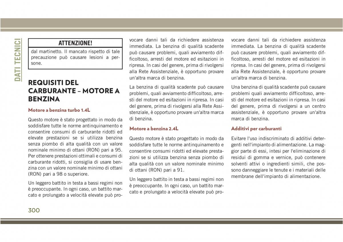 Jeep Compass II 2 manuale del proprietario / page 302