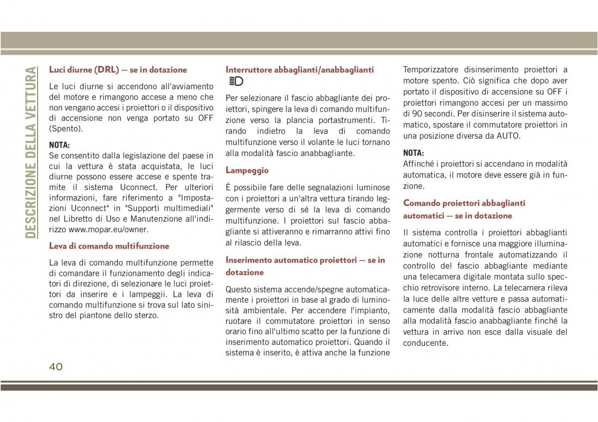 Jeep Compass II 2 manuale del proprietario / page 42