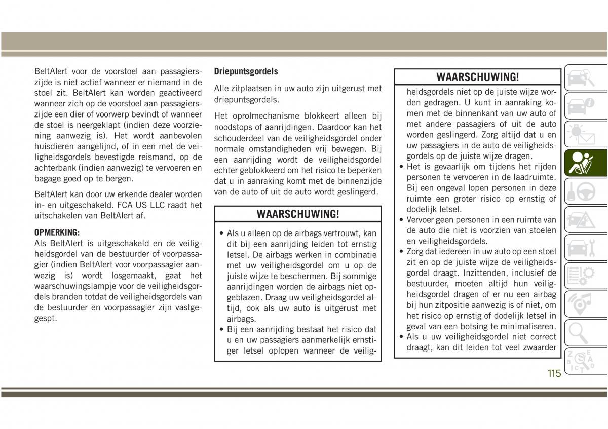 Jeep Compass II 2 handleiding / page 117