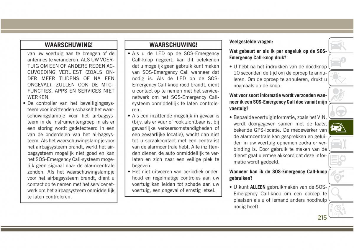 Jeep Compass II 2 handleiding / page 217