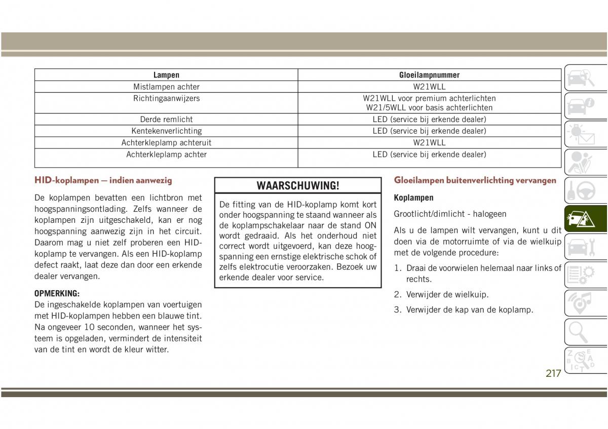 Jeep Compass II 2 handleiding / page 219