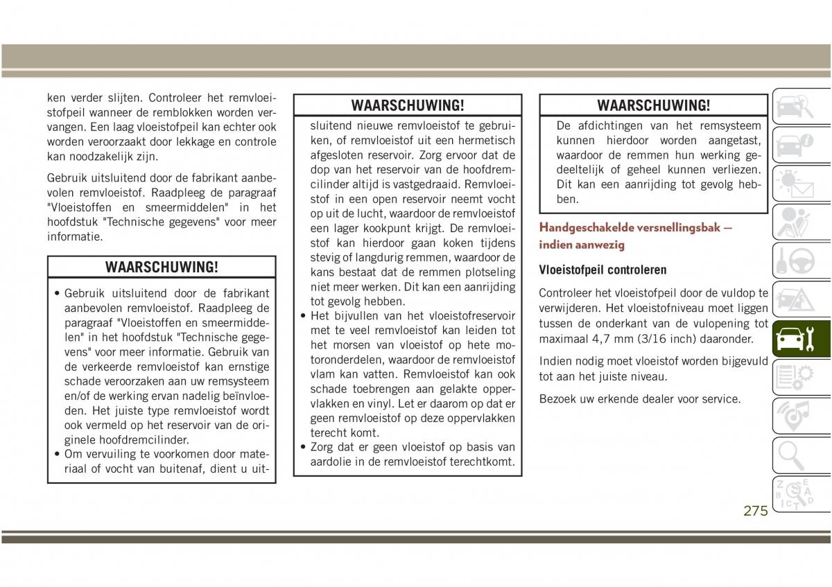 Jeep Compass II 2 handleiding / page 277