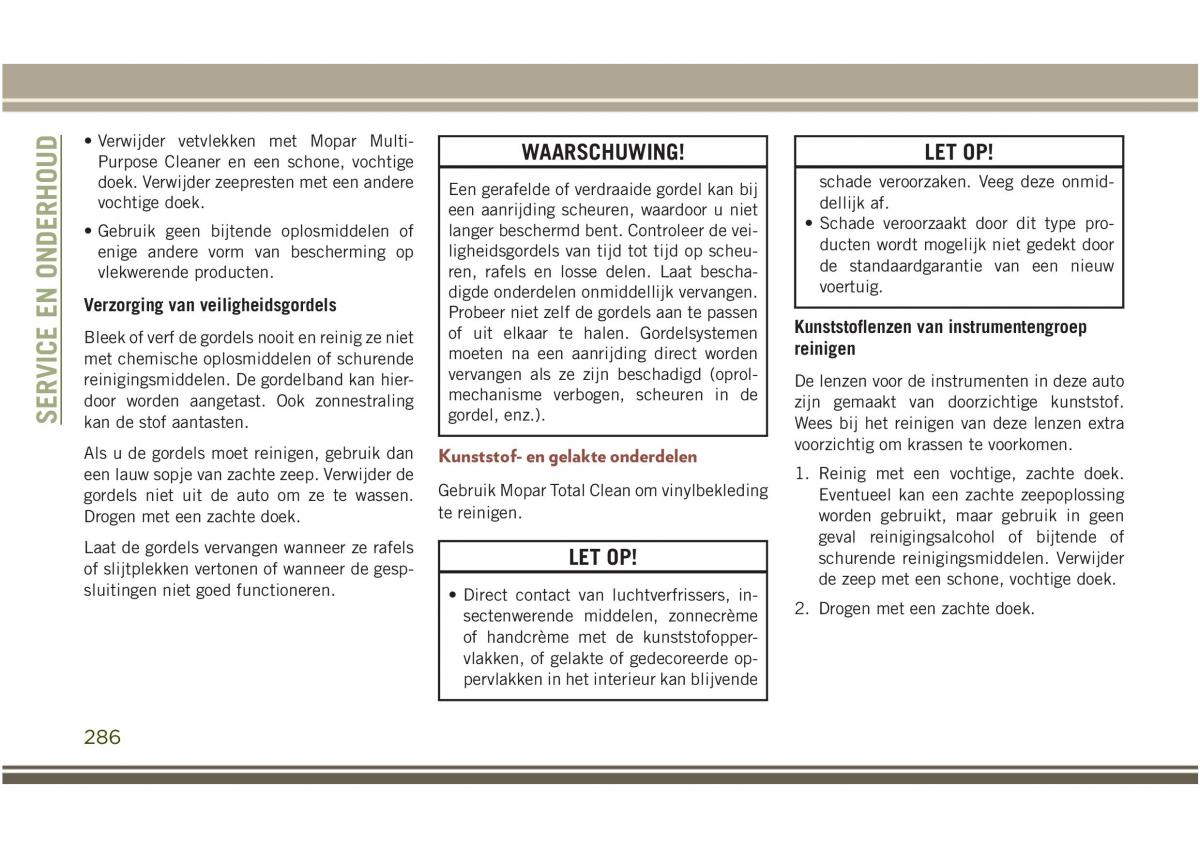 Jeep Compass II 2 handleiding / page 288