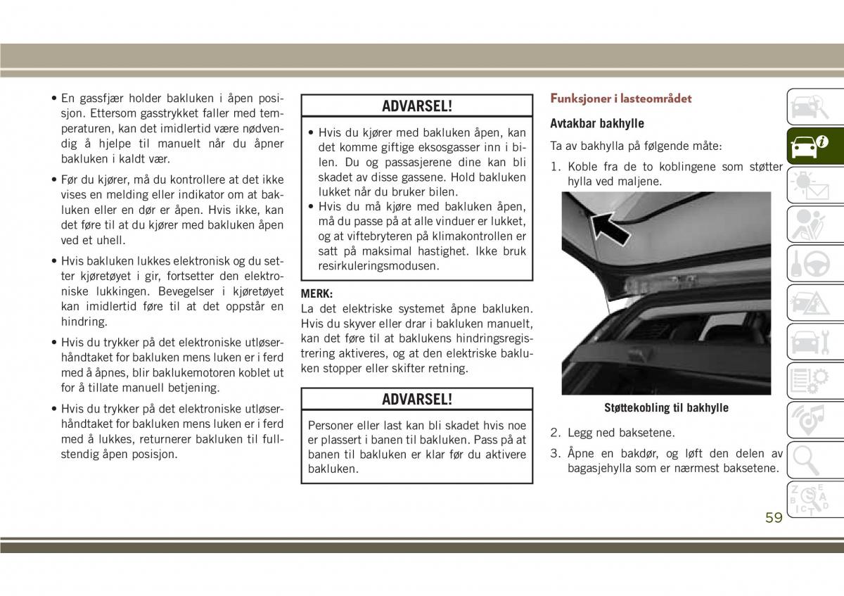 Jeep Compass II 2 bruksanvisningen / page 61