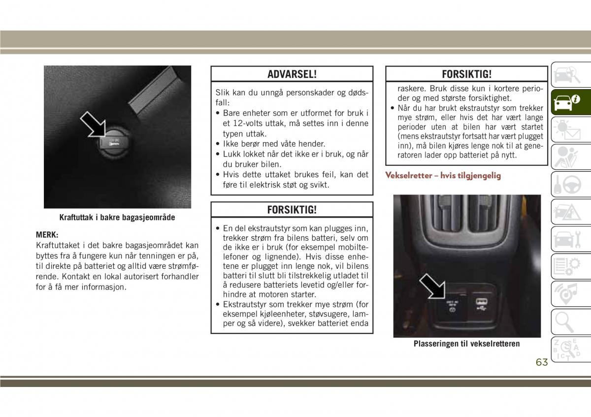 Jeep Compass II 2 bruksanvisningen / page 65