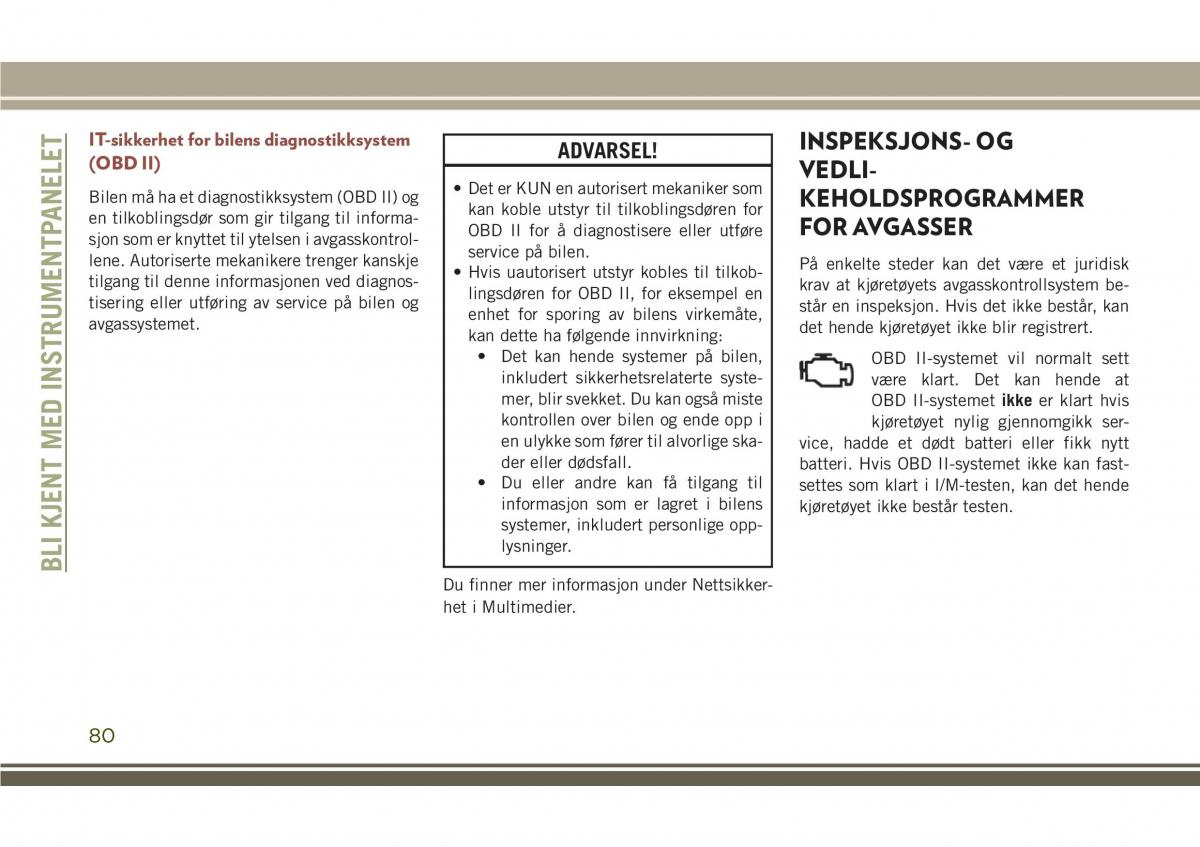 Jeep Compass II 2 bruksanvisningen / page 82