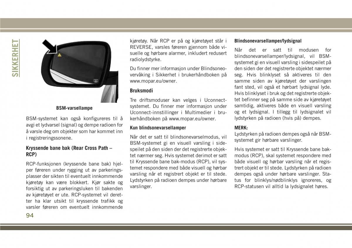 Jeep Compass II 2 bruksanvisningen / page 96