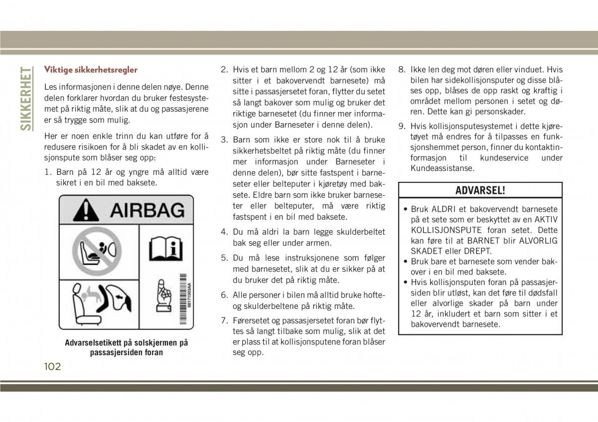 Jeep Compass II 2 bruksanvisningen / page 104