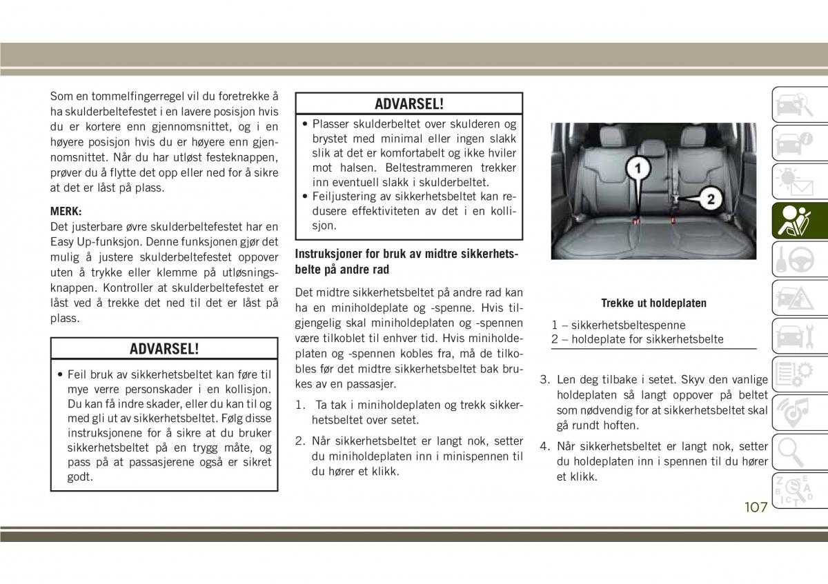 Jeep Compass II 2 bruksanvisningen / page 109