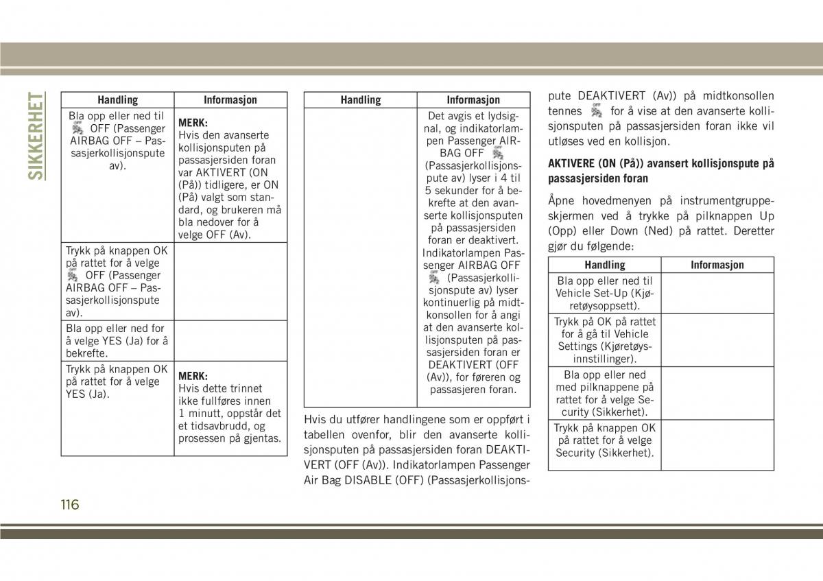 Jeep Compass II 2 bruksanvisningen / page 118