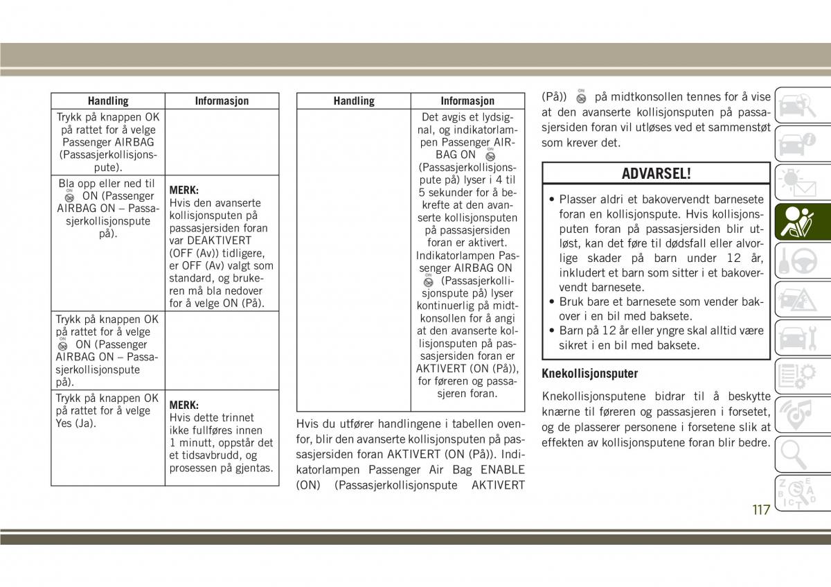 Jeep Compass II 2 bruksanvisningen / page 119