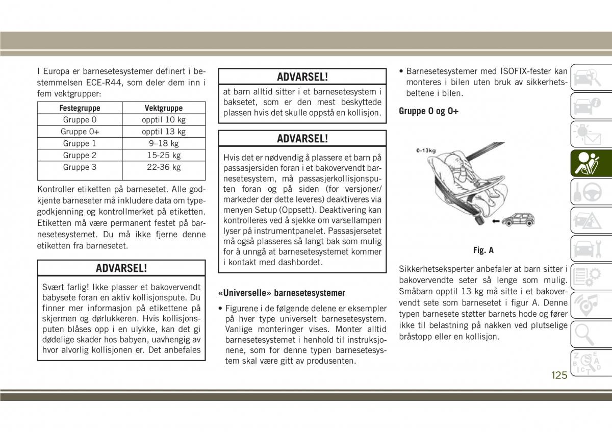 Jeep Compass II 2 bruksanvisningen / page 127