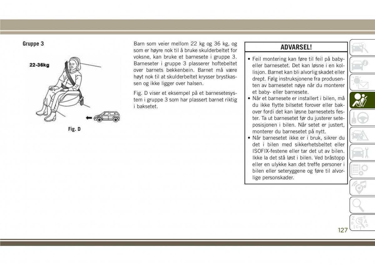 Jeep Compass II 2 bruksanvisningen / page 129