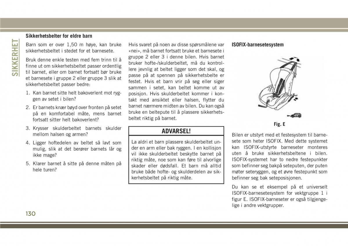 Jeep Compass II 2 bruksanvisningen / page 132