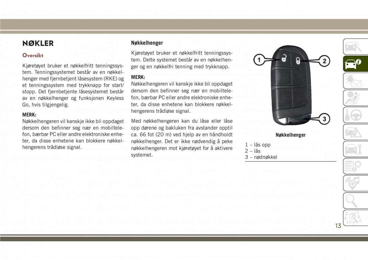 Jeep Compass II 2 bruksanvisningen / page 15