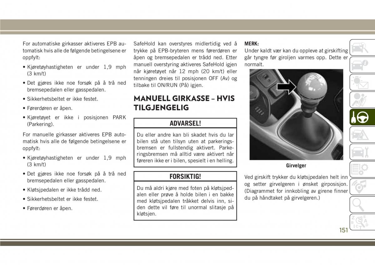 Jeep Compass II 2 bruksanvisningen / page 153