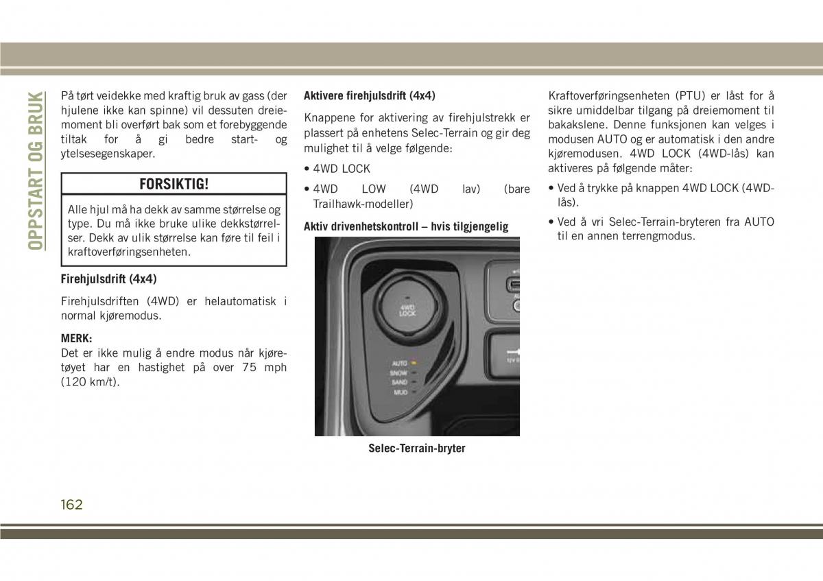 Jeep Compass II 2 bruksanvisningen / page 164