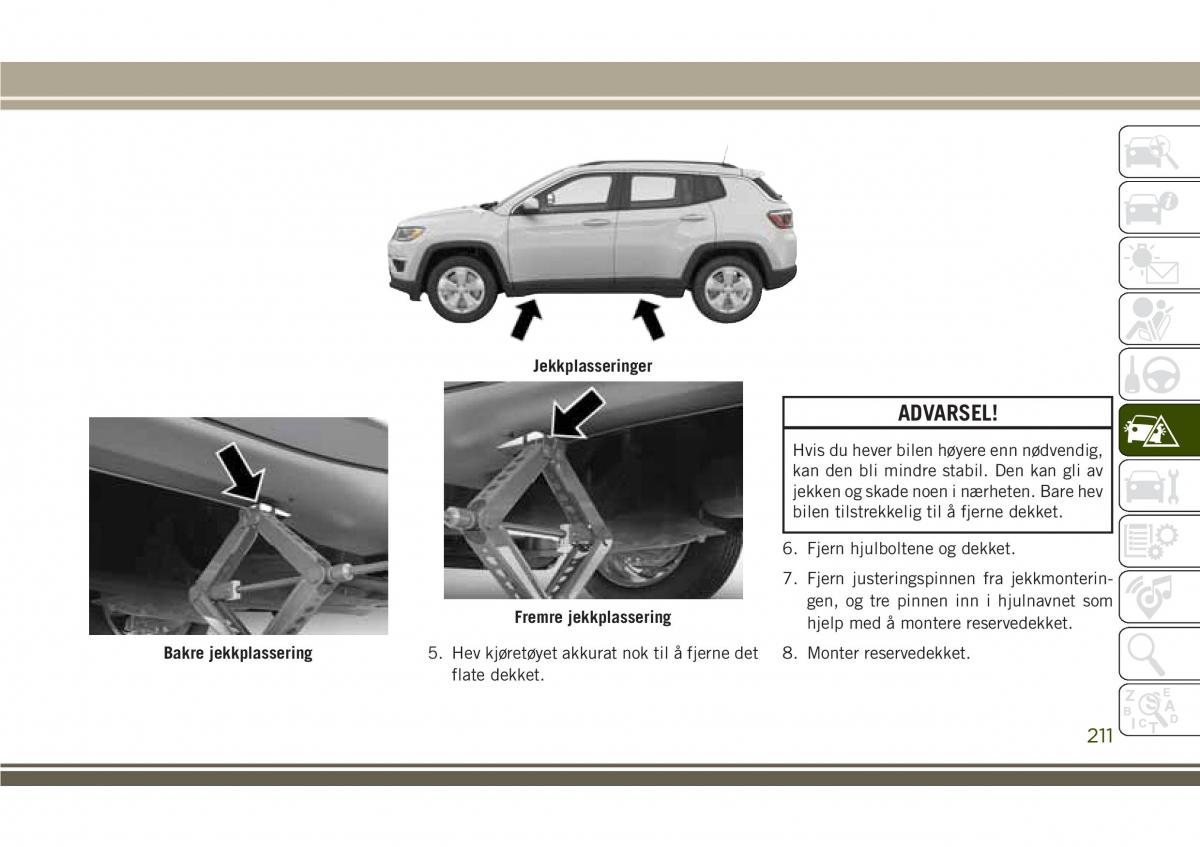 Jeep Compass II 2 bruksanvisningen / page 213