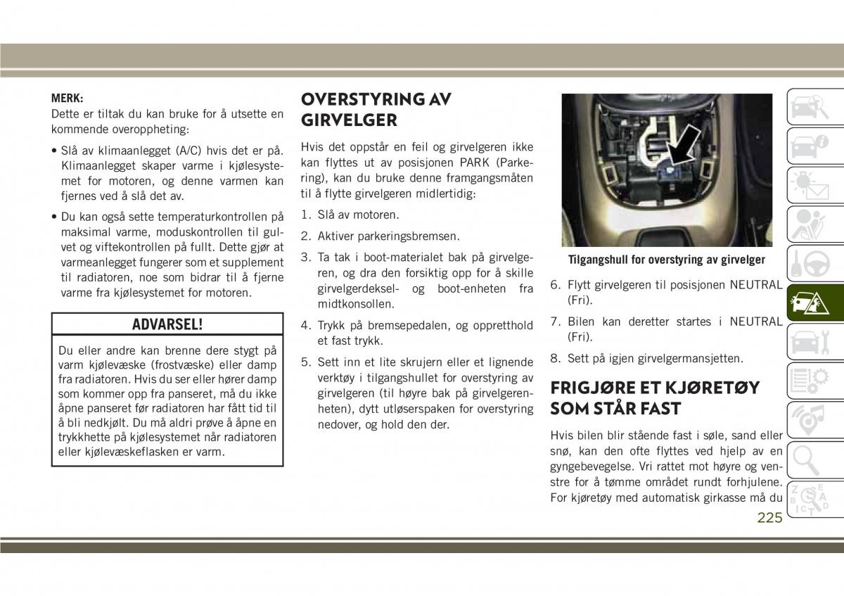 Jeep Compass II 2 bruksanvisningen / page 227