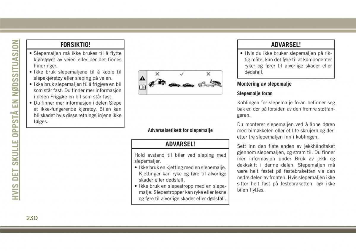 Jeep Compass II 2 bruksanvisningen / page 232