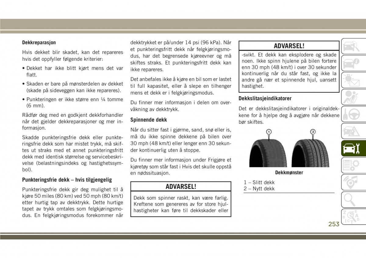 Jeep Compass II 2 bruksanvisningen / page 255