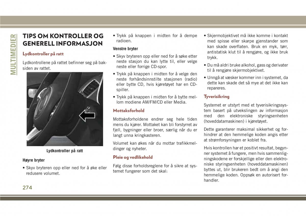 Jeep Compass II 2 bruksanvisningen / page 276