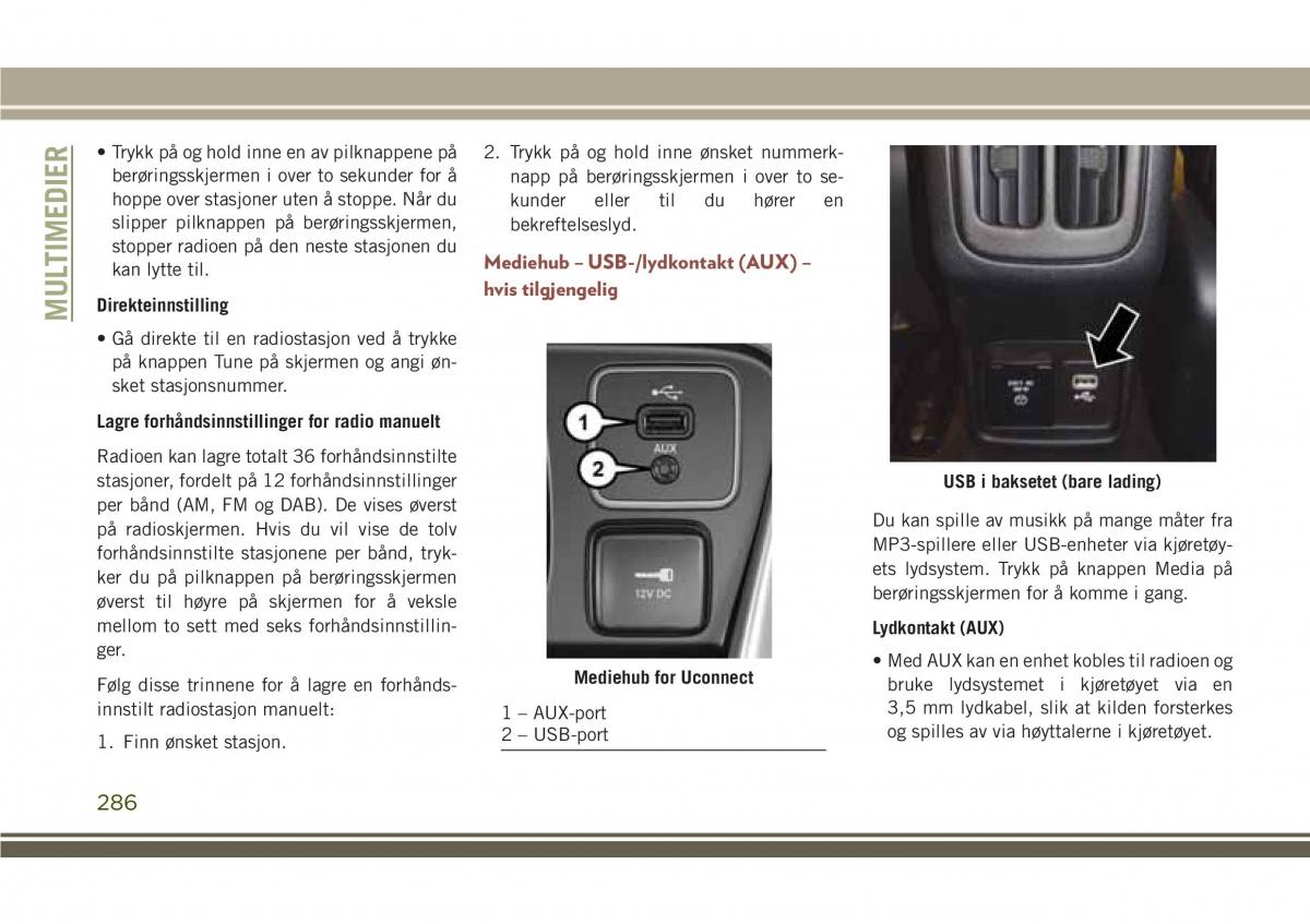 Jeep Compass II 2 bruksanvisningen / page 288