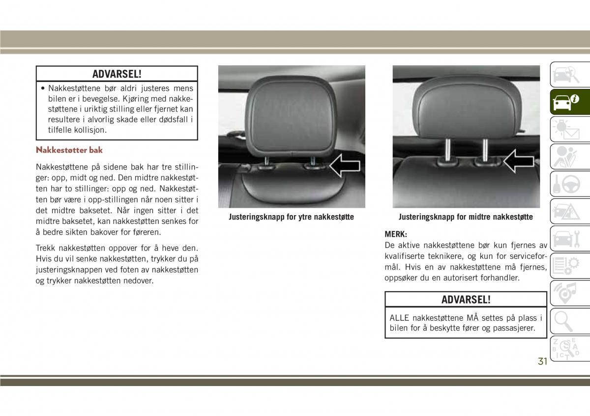 Jeep Compass II 2 bruksanvisningen / page 33